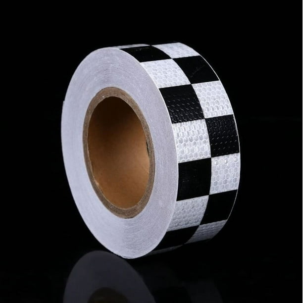 Cinta reflectante de advertencia con rejilla de color cristalino adhesiva blanca caliente directa de 5 cm x 3 m
