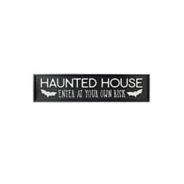 48" Wood Halloween Haunted House Sign
