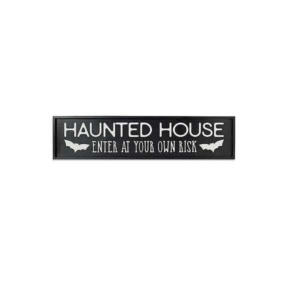 48" Wood Halloween Haunted House Sign