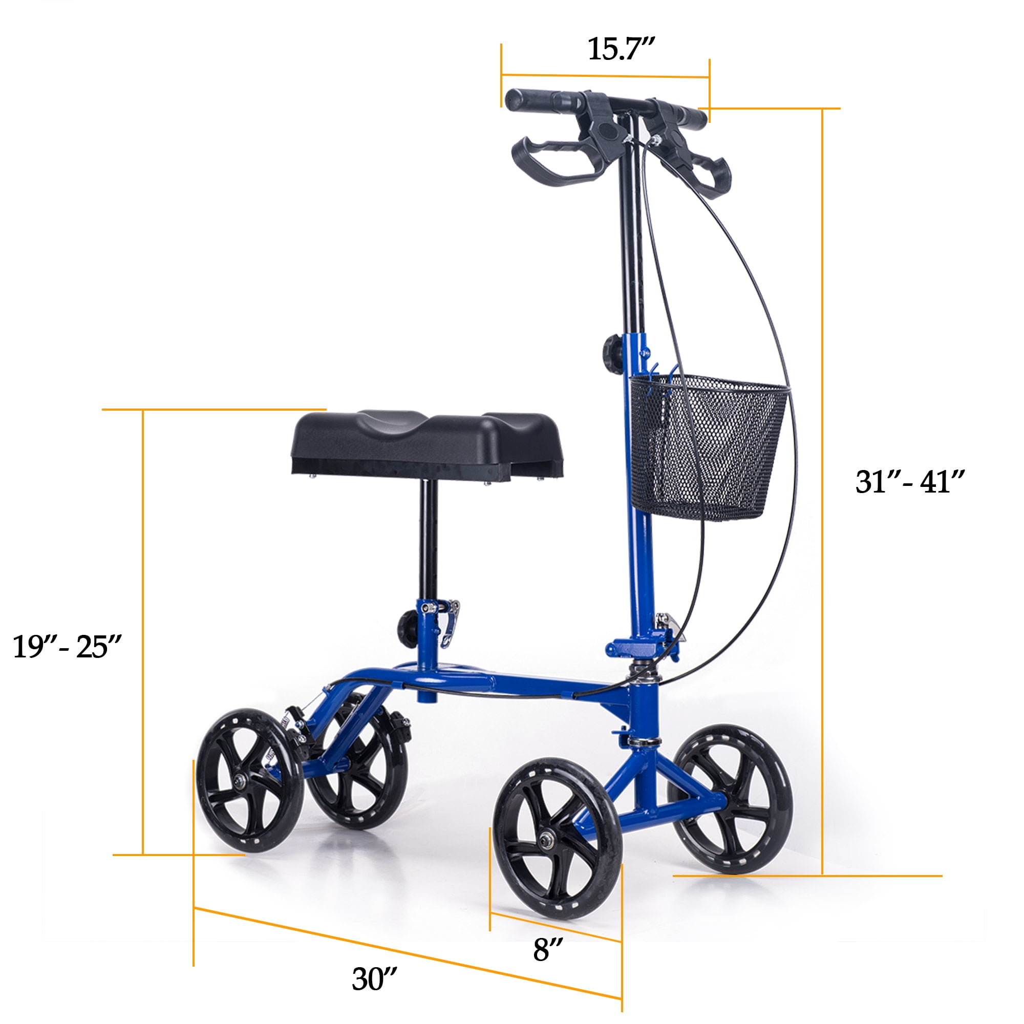 Steerable Knee Leg Walker Scooter Cycle Crutch Leg Broken Foot Cart for