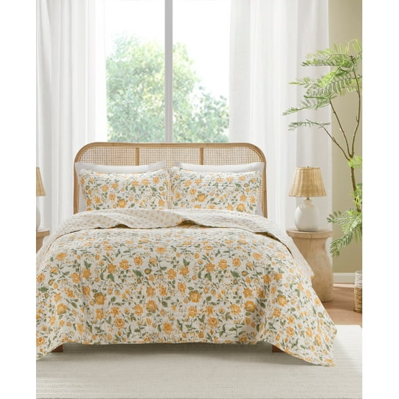 Adison Park Adella 3-Pc. 100% Cotton Reversible Quilt Set, King/California King - Coral