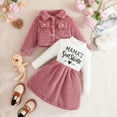 thumbnail image 3 of GRATEDREAM Toddler Baby Girl Dress and Cardigan 2 Piece Girl Christmas Outfit Dress and Long Sleeve Crop Coat Set for 4-5Y Pink, 3 of 8