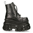 thumbnail image 3 of New Rock MILI083CCT-C4 Metallic Black Leather Military Boots 44, 3 of 6