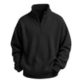 thumbnail image 3 of Bixock Toddler Boys Half Zip Sweatshirts Long Sleeve Tops Crew Neck Pullover Top Solid Color Casual Sweatshirt Warm Soft Breathable Daily Wear Boys Clothings, 3 of 7