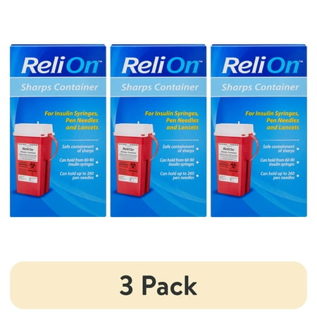 (3 pack) ReliOn Sharps Container