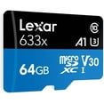thumbnail image 2 of Lexar High-Performance 633x 64GB MicroSDXC UHS-I Card with SD Adapter (LSDMI64GBBNL633A), 2 of 5