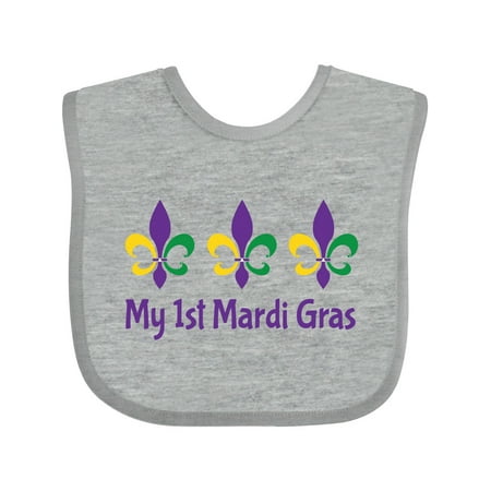 

Inktastic My 1st Mardi Gras Fleur De Lis Gift Baby Boy or Baby Girl Bib