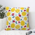 thumbnail image 4 of Yiaed Strawberry Lemon Print Pillow Covers Super Soft Decorative Square Throw Pillow Covers Case Cushion Covers for Sofa Couch Bedroom Car Decor（No pillow core）-12"x12", 4 of 7