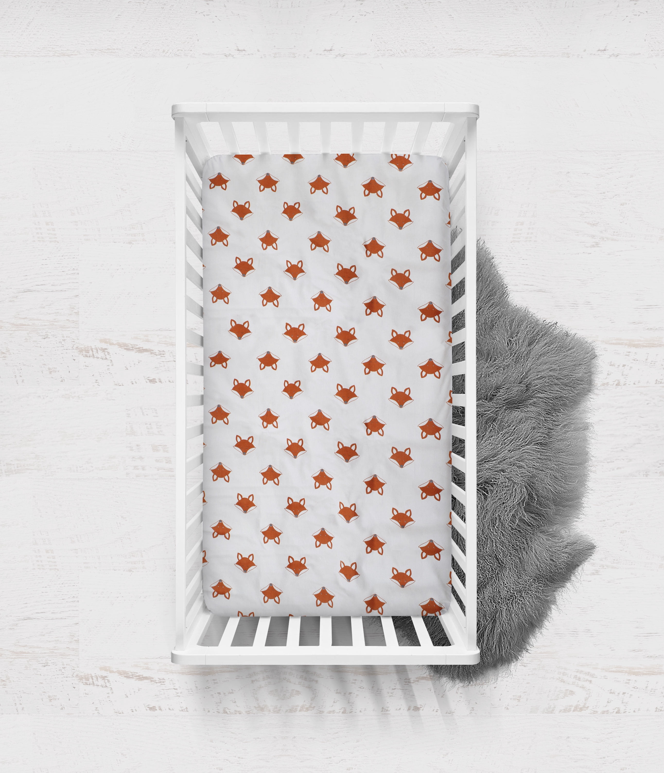 Bacati Playful Fox Print Fitted Crib Sheets (Set of 2)