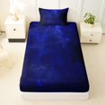 thumbnail image 3 of Feelyou Halloween Spooky Ghost Twin Sheets, Western Gothic Bedding, Blue, 3-Piece, 1 Flat Sheet, 1 Fitted Sheet and 1 Pillowcase, 3 of 5