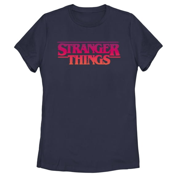 Netflix Women's Stranger Things Pink Logo Graphic T-Shirt