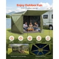 thumbnail image 3 of Pop Up Gazebo Screen Tent 12x12 ft Large 6 Sided Camping Canopy with Removable Top Carry Bag Quick Set Bite Proof Sun Shelter for 8 10 People Backyard Patio Green, 3 of 6