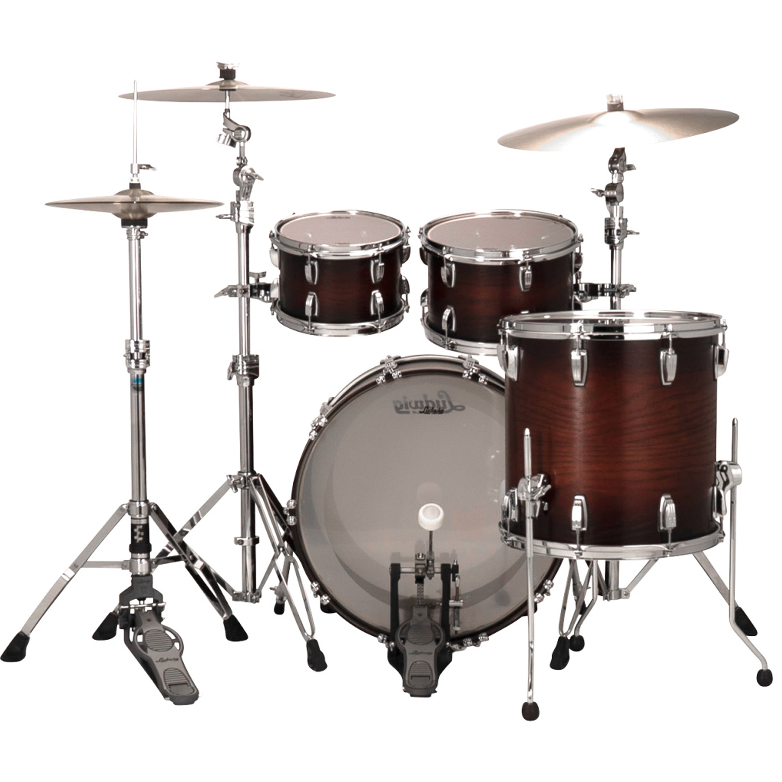 Ludwig Classic Oak 4-Piece Studio Drum Set with 22" Bass Drum, Brown Burst