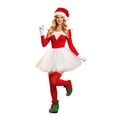 thumbnail image 2 of Women'S Christmas Costume Set, Red Elf Outfit With Tulle Skirt, Top, Socks, Hat And Gloves For Holiday Parties, Photos, Stage Events, Role Play And Seasonal Gatherings For Christmas Dress Up Events, 2 of 8