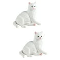thumbnail image 6 of 2 Pieces Garden Cat Statue Cats Toy Grass for Indoor Decor Child White, 6 of 8