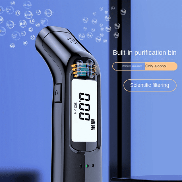 Testeur d'Alcool Portable Sans Contact avec Écran LED, Respirateur Rechargeable Automatique Noir