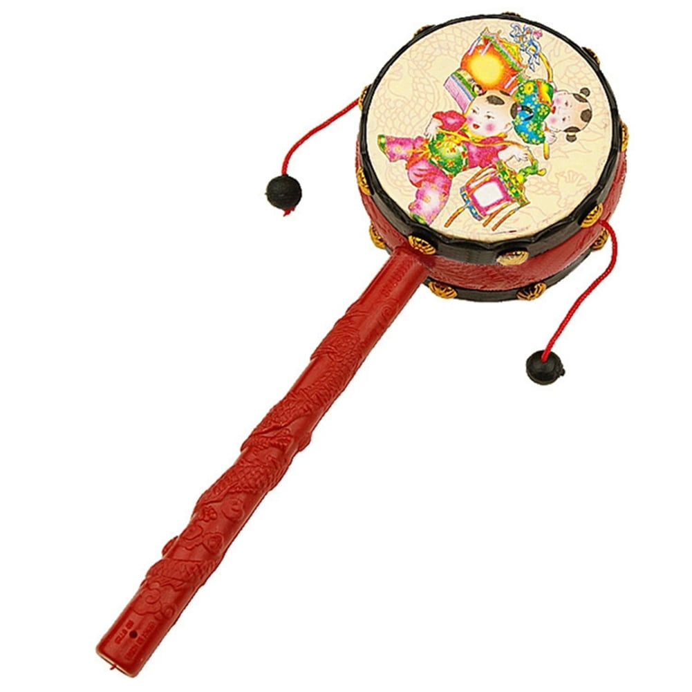 Baby Kids Shaking Rattle Drum Musical Instrument Chinese Style Hand Bell YS 