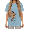 thumbnail image 3 of Xcmzpl Women's Pet Pouch T Shirts Short Sleeve Pouch Kitten Puppy Carrier Tops Crew Neck Pet Kangaroo Pocket Summer Animal Holder Top, 3 of 6