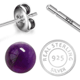 thumbnail image 6 of Femme Jam 925 Sterling Silver Natural Amethyst Designer Dangle Drop Dangler Earrings for Women, 6 of 8