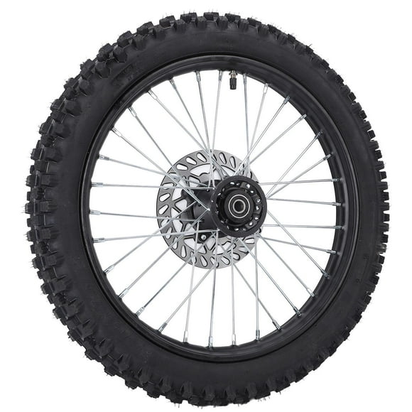 Dirt Bike Front Wheel Assembly, High Strength Front Wheel Rim Tire Replacement 15mm Rim Axle 17 Inch Easy Installation  for Pit Dirt Bike