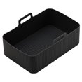 thumbnail image 1 of Non-Stick Air Fryer Liners, Reusable Silicone Cooking Mats for Air Fryer Easy to Clean Dishwasher Safe Handles Oil Drain Design Compatible with Ninja Air Fryer (Compatible with, 1 of 5