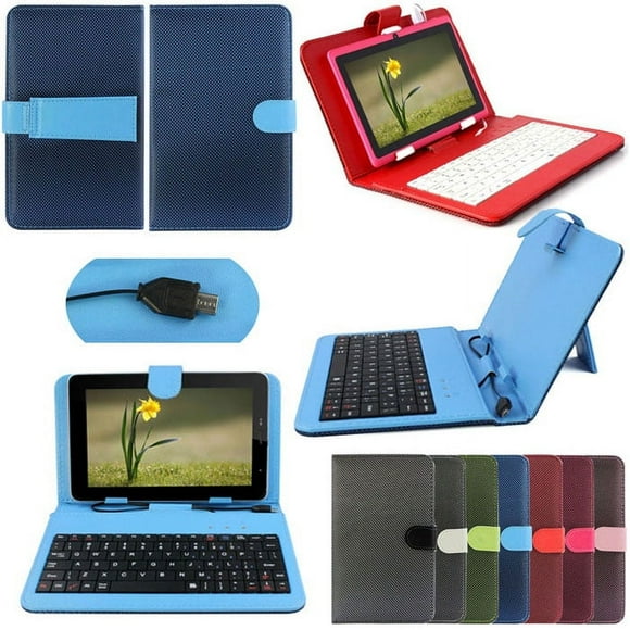 tumgatte Micro USB Keyboard Leather Cover Case For 7' Tablet PDA Android PC Wal&mart Deals