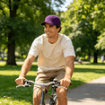 thumbnail image 3 of TELOLY 2026 New Baseball Cap Wide Eaves Sun Protection in Summer Sun Hat Men and Women Solid Color Large Head Circumference Maga Hat Purple for Outdoor Activities Beach Trips Sports Daily Wear, 3 of 5