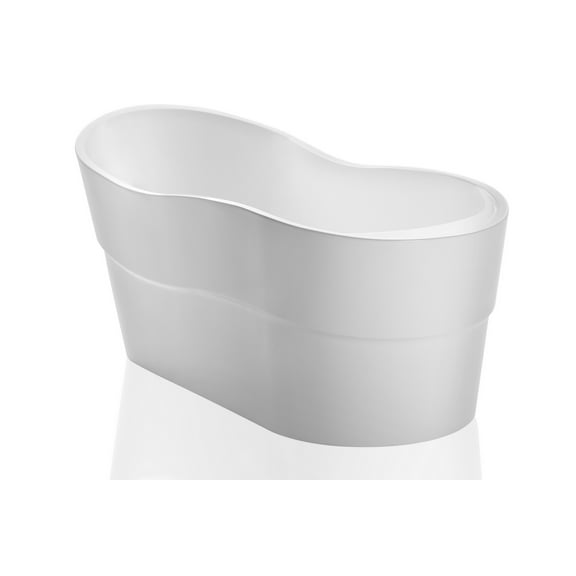 Empava 67" Luxury Freestanding Bathtub Acrylic Soaking SPA Tub by Empava – Modern Stand Alone Bathtubs with Custom Contemporary Design, White, EMPV-FT1527