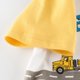 thumbnail image 4 of Gibobby blusas de cuello Camisetas informales con estampado de vehículos de dibujos animados de manga corta para niños pequeños y niñas de verano para ropa de niños(Amarillo, 4-5 Años), 4 of 5