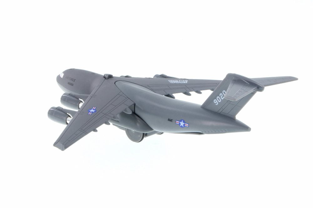 C-17 Boeing Globemaster Pullback Plane, Gray - Daron TM9020 - Diecast Model Military Vehicle (Brand New BUT NO BOX)