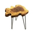 thumbnail image 2 of Mountain Woods Live Edge Stool/Side Table Made With Hand Selected Organic Acacia Wood, Modern Grey Finished 20”X20”X20”, 2 of 5