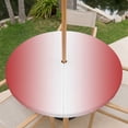 thumbnail image 6 of Round Outdoor Tablecloth with Umbrella Hole and Zipper, Red Ombre Fitted Table Cover with Elastic Edge for 45-54 Inch, Red White Gradient Modern Abstract Art Waterproof Patio Tablecoths for Picnic, 6 of 9