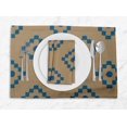 thumbnail image 1 of S4Sassy Brown Diamond Geometric Everyday Washable Placemats With Napkins Dining Table Decor, 1 of 3