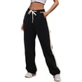 thumbnail image 3 of WEAIXIMIUNG Womens Pants Elastic Waist Petite Short Length Womens Fashion Printed Casual Pants Sweatpants Trousers Black XL, 3 of 6