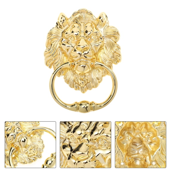 OFFIGAM Metal Lion Head Gate Pull Retro Door Knocker for Interior Decoration 1Pack