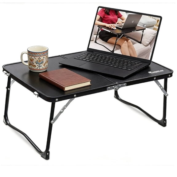 LapEasy Foldable Laptop Table, Adjustable Laptop Bed Table, Laptop Desk for Bed for Working Writing Drawing & Eating, Black