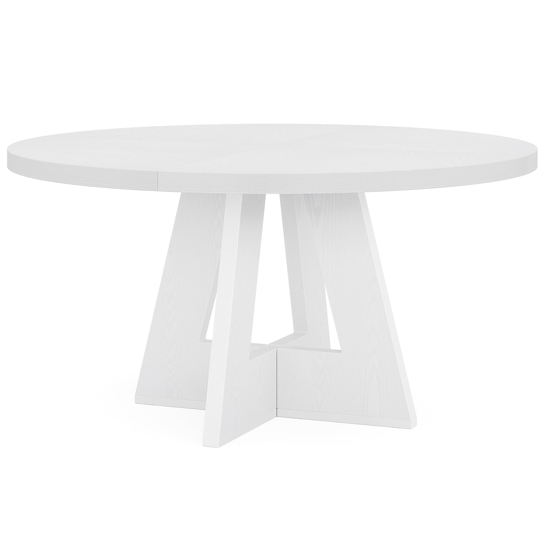 MAYEERTY 47 Inch Farmhouse Round Dining Table, Wooden Kitchen Dinner Table for 4 People with Sturdy Metal Frame