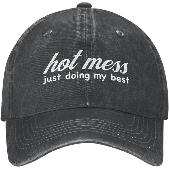 Hot Mess Just Doing My Best Hat Men Baseball Hats Funny Caps