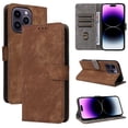 thumbnail image 2 of Phone Wallet Case for iPhone 15 with Stand - Leather Folio Cover & Card Slots Brown, 2 of 5