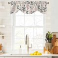 thumbnail image 4 of Tie Up Valances for Windows, Grey Pink Botanical Adjustable Valance Curtains Window Treatment for Living Room, Rustic Country Spring Floral Summer Leaf Rod Pocket Kitchen Curtains 60x18 Inch, 4 of 9