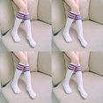 thumbnail image 1 of Kids Warm Socks Striped Cotton Socks Middle Tube Socks Sport Soccer Socks for Boy Girl(4 Pairs), 1 of 7