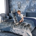 thumbnail image 4 of Erosebridal Wolf Pack Snowy Mountain Print Full Size Comforter Sets, Jungle Animal Bedding Sets for Men and Women, Navy Reversible 3pcs, 1 Comforter and 2 Pillowcases, 4 of 6