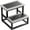 Cement Gray, variant on One Step Stool, Wooden Foot Stool for Adults, Small Stepping Stool for Bed and Closet, Heavy Duty Step for Kitchen, Dorm, and Indoor Use, Dark Gray
