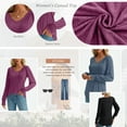 thumbnail image 5 of SUNBS Pleated Blouses for Women Long Sleeve Shirts Dressy Tunic Tops Crewneck Trendy Clothes, 5 of 8