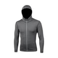 thumbnail image 4 of Mens Zip Up Hoodie Gym Sweatshirt Cardigan Casual Long Sleeve Jacket Solid Color Hooded Shirt Muscle Hoody Top Fashion Athletic Hoodie Running Quick-Dry Sport Hiking TShirts, 4 of 4