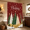 thumbnail image 5 of Holiday Bathroom Shower Curtain, 70.9 x 59.1 Inch Waterproof Fabric with Hooks for Christmas Decor, Bath Areas and Seasonal Home Styling D, 5 of 6