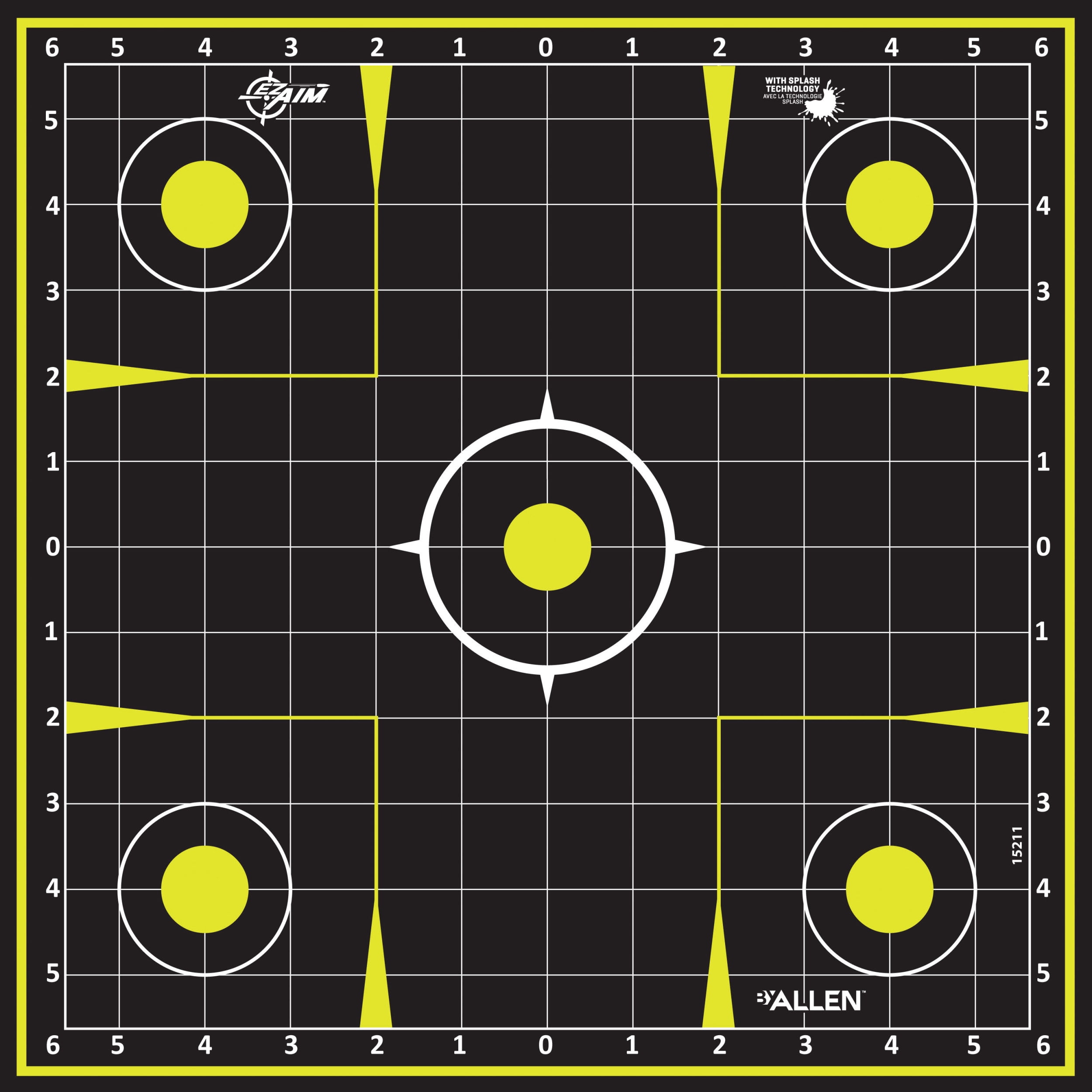 Ez Aim Splash Paper Shooting Targets, Sight-in Grid, 12.5", 30-Pack, Black