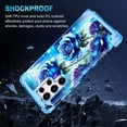 thumbnail image 5 of Casetego for Samsung Galaxy S23 Ultra 5G Case,Glow in The Dark Three Layer Heavy Duty Shockproof Protection Hard Plastic Bumper+Soft Silicone Case,Blue Rose, 5 of 7