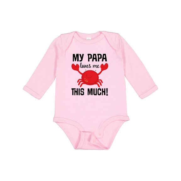 Inktastic My Papa Loves Me Boys or Girls Long Sleeve Baby Bodysuit