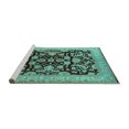 thumbnail image 2 of Ahgly Company Machine Washable Indoor Rectangle Oriental Turquoise Blue Industrial Area Rugs, 6' x 9', 2 of 4